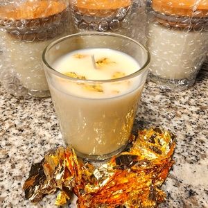HOMEMADE Lavender Gold Leaf Soy Candle
